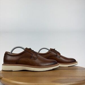 Mens Nordstrom Rack Eugene Derby Brown Leather Formal Comfort Shoes Size 7 M GUC